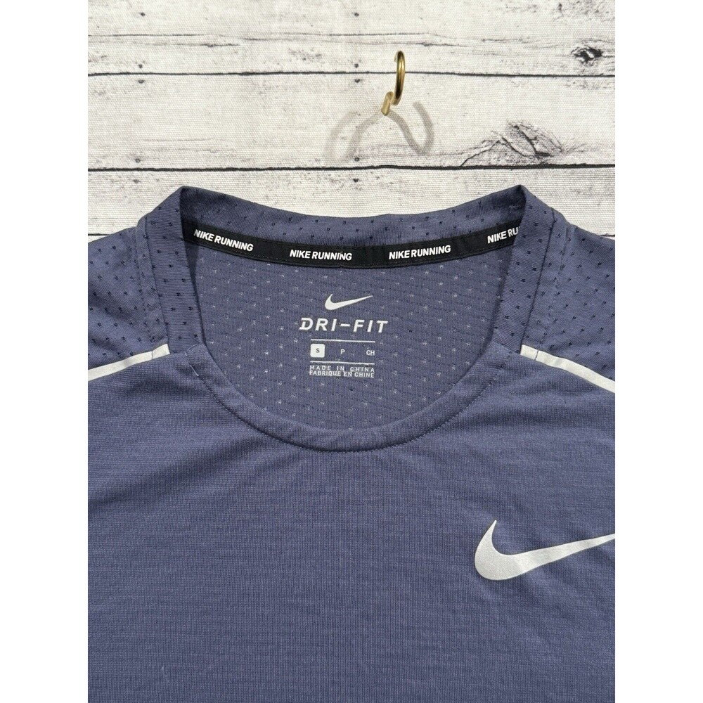 Nike Rise 365 Running Shirt Sz S Blue Reflective Long Sleeve Stretch AQ9923-557 - Picture 10 of 16